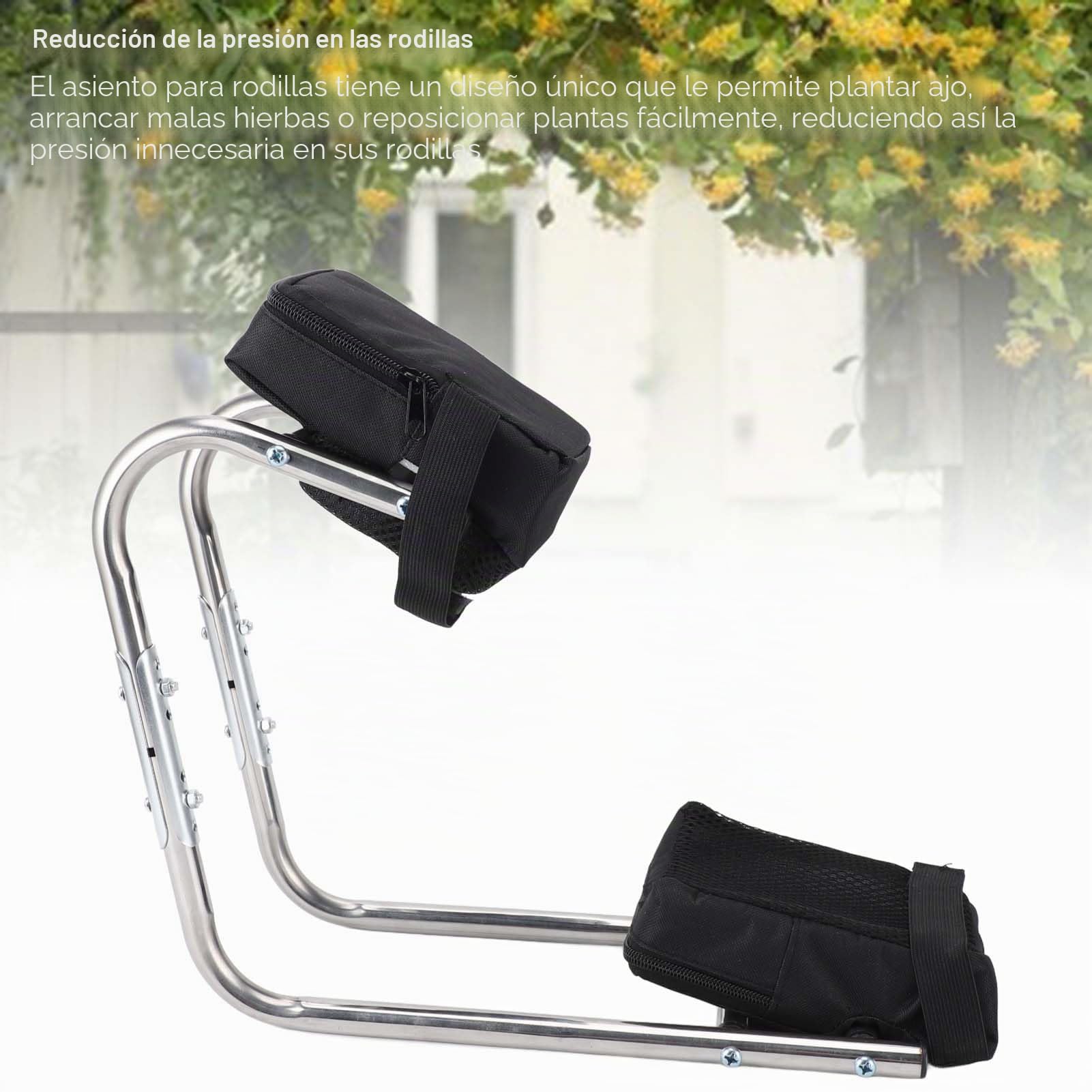 Rodillera Y Asiento De Acero Inoxidable Para Jardinería, Soporte Ergonómico Multifuncional Para Tobillo Y Piernas, Ideal Para Trabajos De Jardinería, Color Gris