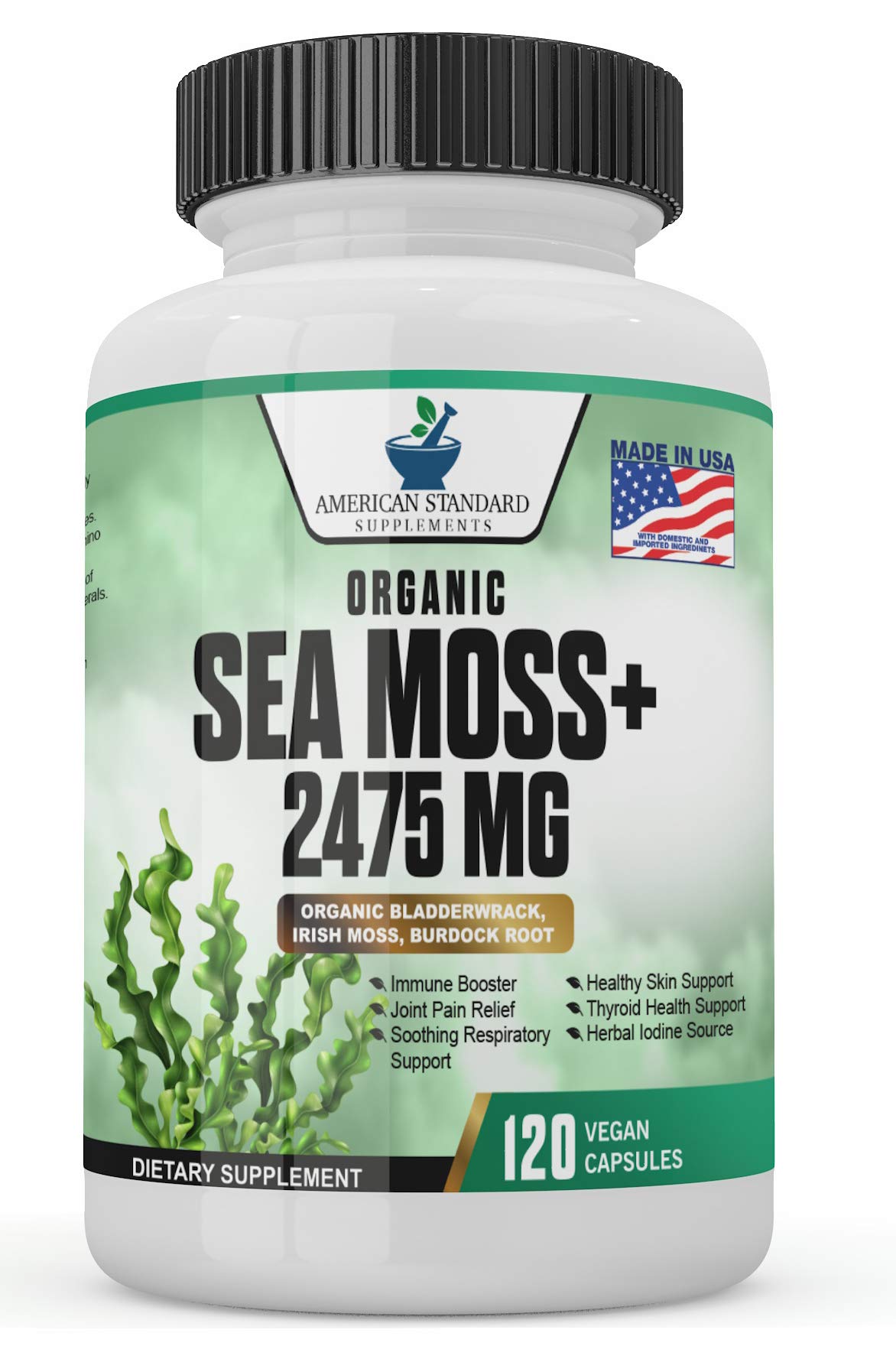 Buy Organic Sea Moss 2475mg, Maine USA Hand Harvested, Irish Moss with