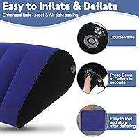Vista 7 de TheClover Almohada inflable de cuña para viaje, almohada de cuña de viaje con máscara de ojos, cuña de cama ajustable para reflujo ácido