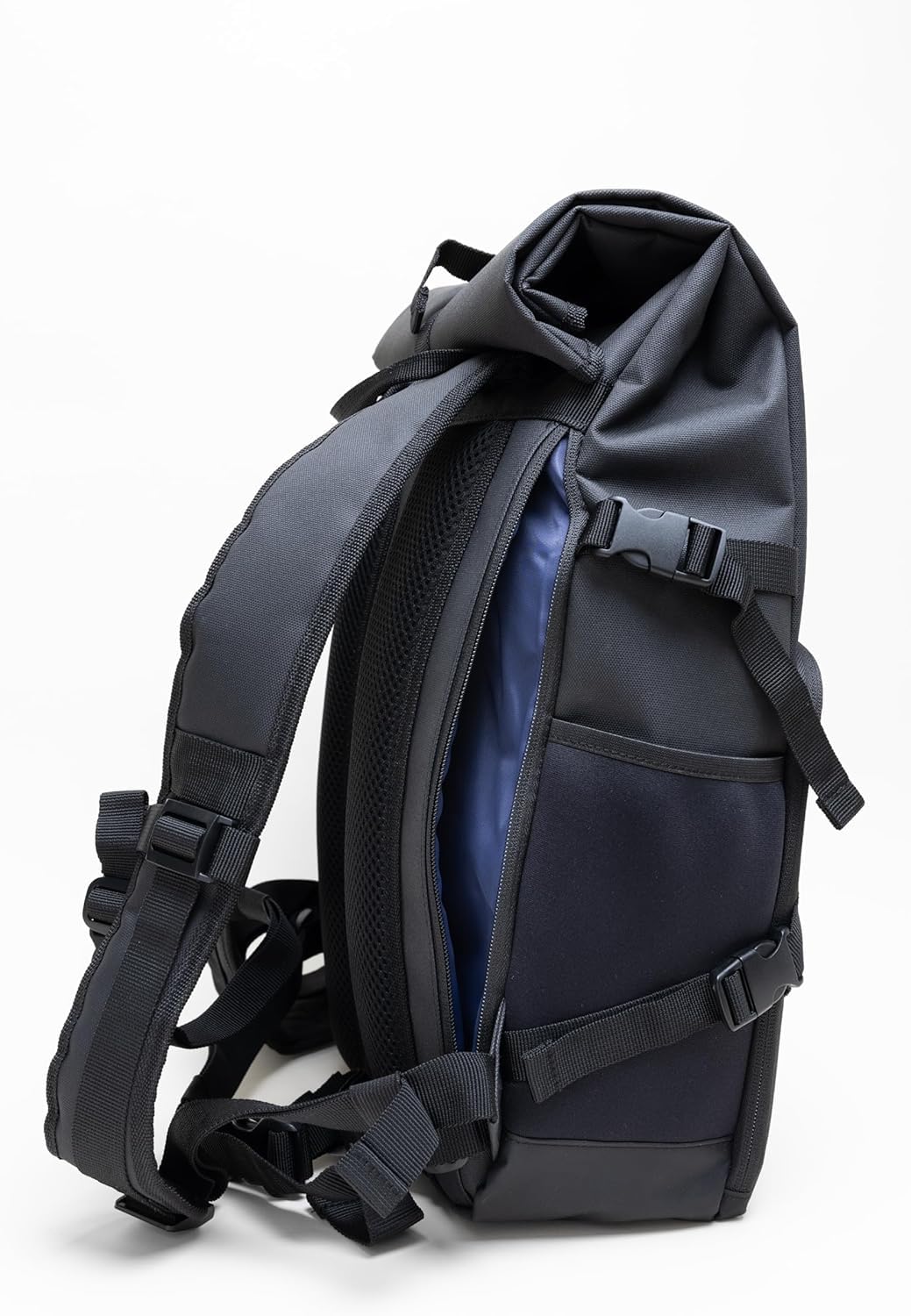 OM SYSTEM Kamera Rucksack mit Roll-Top Design – Fotorucksack | Wasserabweisendes Canvas-Nylon, herausnehmbares Kamerafach, Hüftgurt, breite Schulterpolster – für Foto & Outdoor