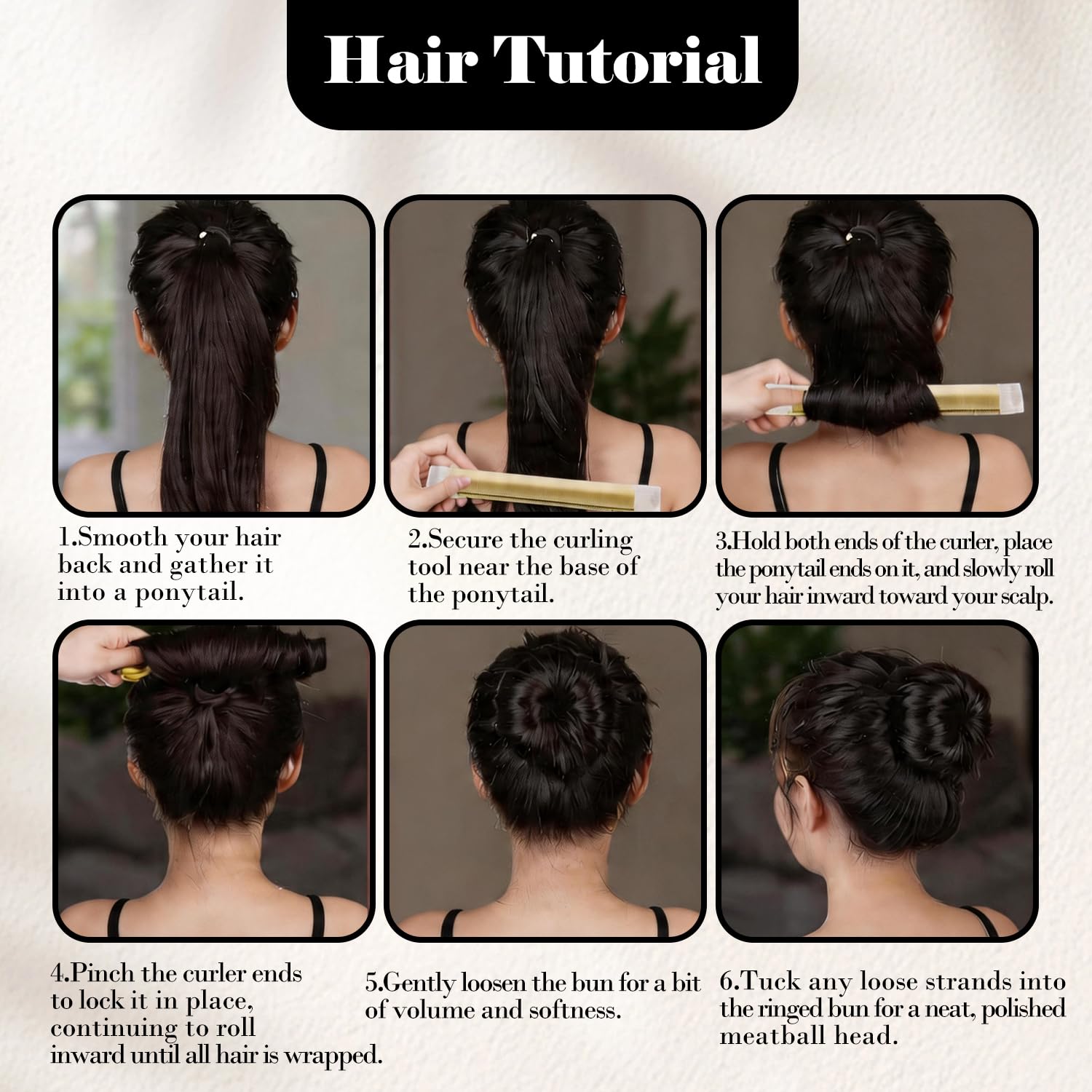 Juego de 21 Piezas Moldeador de Moños para Mujer, Kit con Donuts de Pelo y Horquillas - Beige