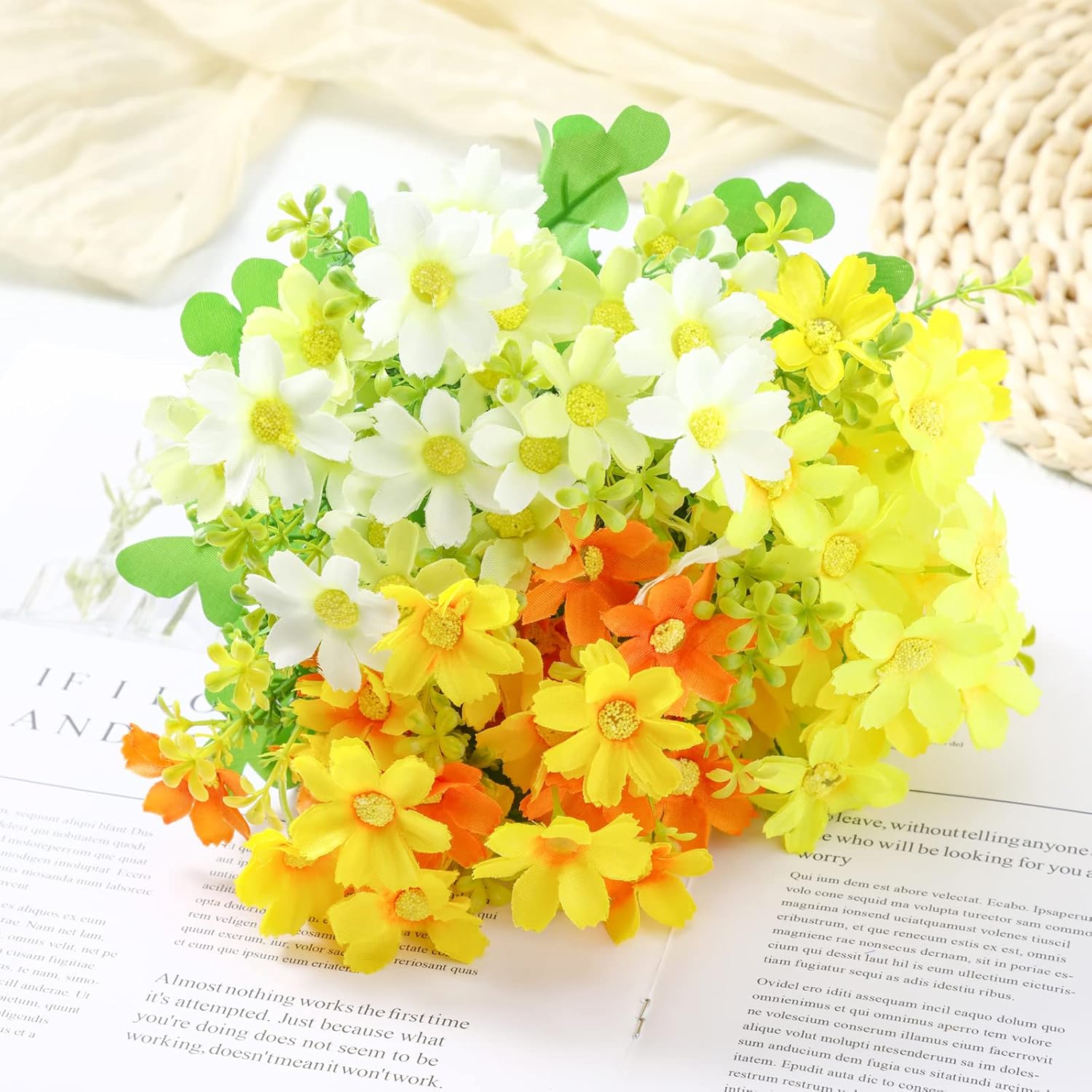 Yinder 21 Bundles Artificial Flowers Outdoor UV Resistant Artificial Plants Wildflowers Bulk Plastic Daisies Flower for Spring Hanging Planter Porch Home Garden Decor Wedding(Multicolor) - Image 6