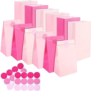 Vivantia 12 Pieces Valentine’s Day Kraft Paper Bags with 24 Stickers Val...