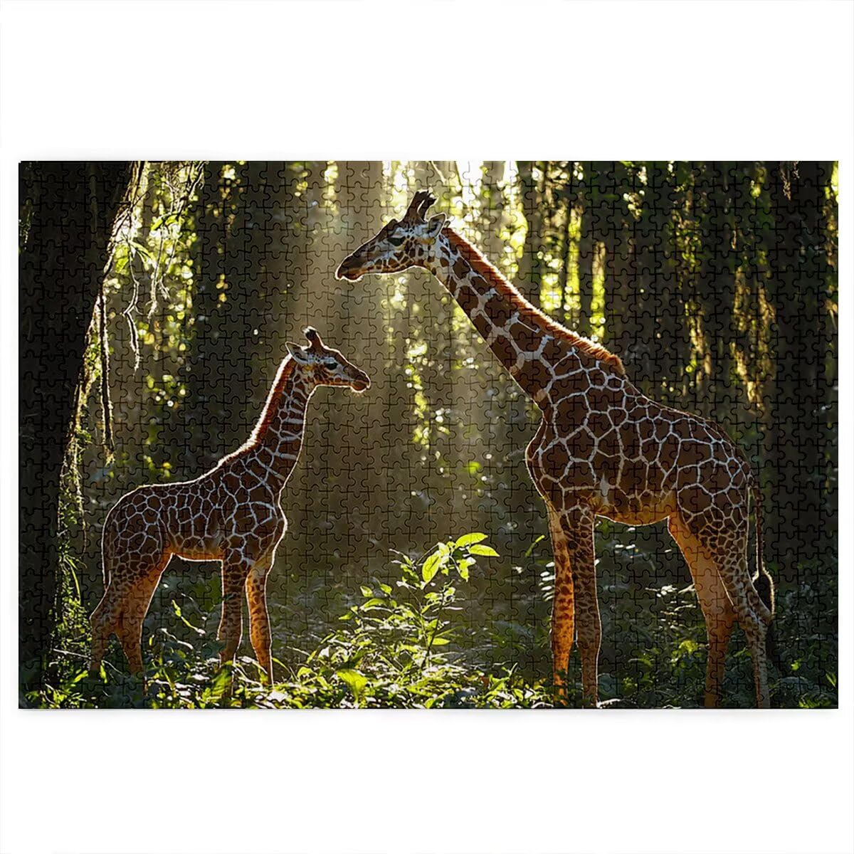 Puzzle 1500 Piezas Adultos, Puzzle 1500 Piezas de Madera, Rompecabezas para Adultos Animal Patrón, Rompecabezas Desafiante para Toda la Familia, Regalos Originales para Mujer Hombre, Tema: Jirafa, U-2