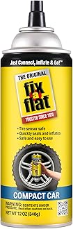 Fix-a-Flat S60410 Aerosol Emergency Flat Tire Repair and Inflator, for Compact Tires, Eco-Friendly Formula, Universal Fit for All Compact Cars, 12 oz. (Pack of 1)