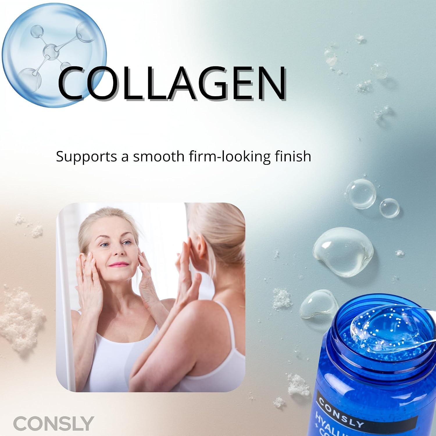 Hyaluronic Acid & Collagen Ampoule - 3-in-1 Toner Essence Serum, Hydrating Gel Serum for Face & Neck, Lightweight Moisturizing Korean Skincare, Supersize 250 ml / 8.45 fl oz