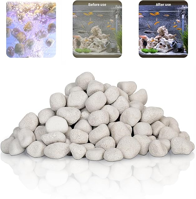 boxtechAquarium Biological Filter Media, 1.2 Inch Floating Ceramic Bio Media with Porous Massive Surface Area for Freshwater and Saltwater Fish Tank400G