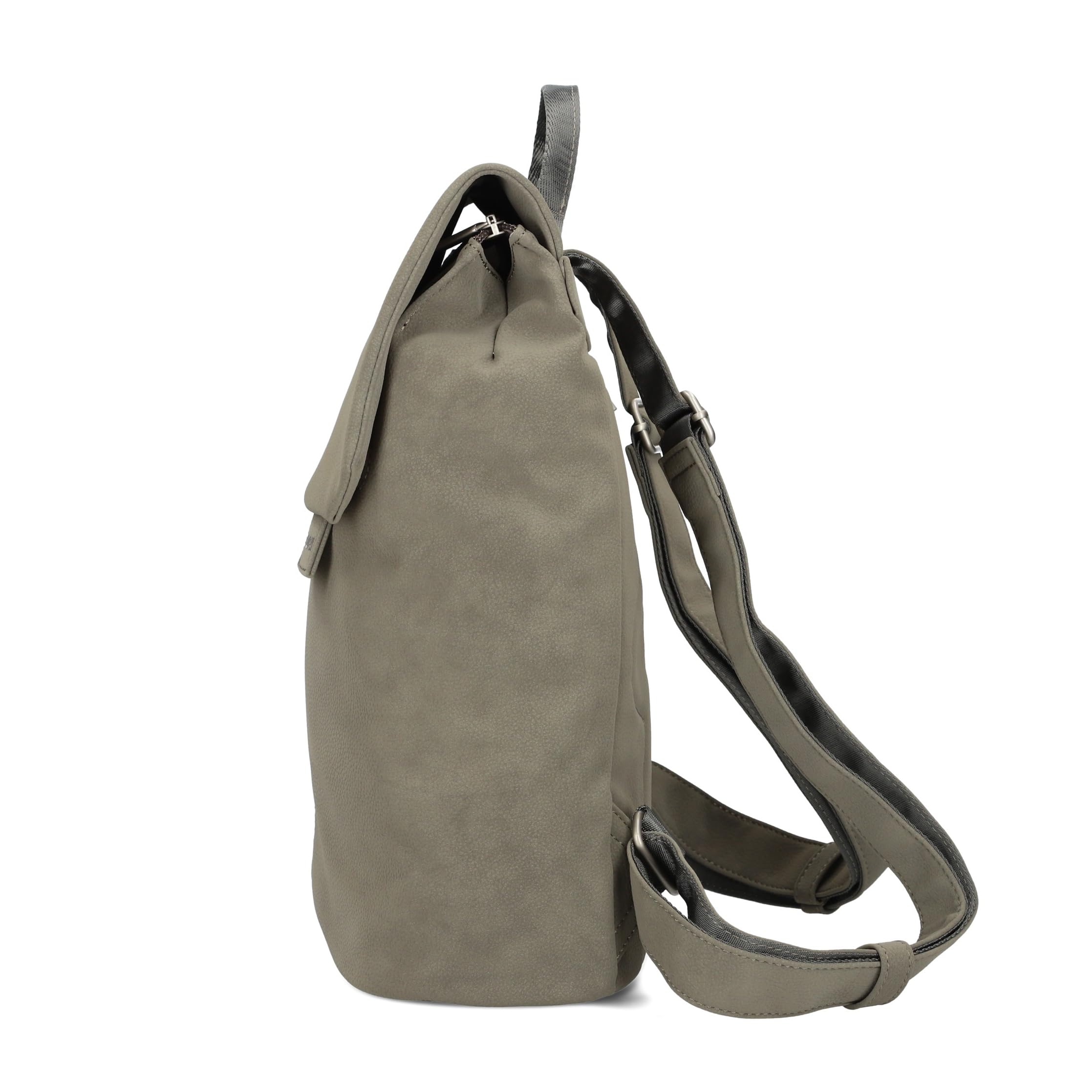 Zwei Damen City-Rucksack Mademoiselle.M MR13 Tagesrucksack 7 Liter, gepolstertes Laptopfach, Magnet-Verschlussklappe, Hauptfach mit Reißverschluss, Rückenpolsterung, klassisch-elegant