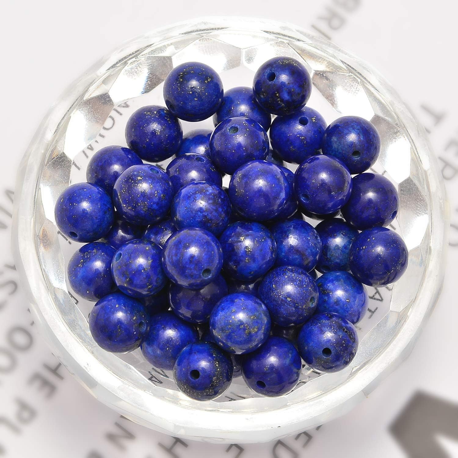 NCB 100pcs Original Natural Stone Beads Gemstone Round Loose Beads 6mm 8mm 10mm (Lapis Lazuli, 10mm 100Beads) - Image 2