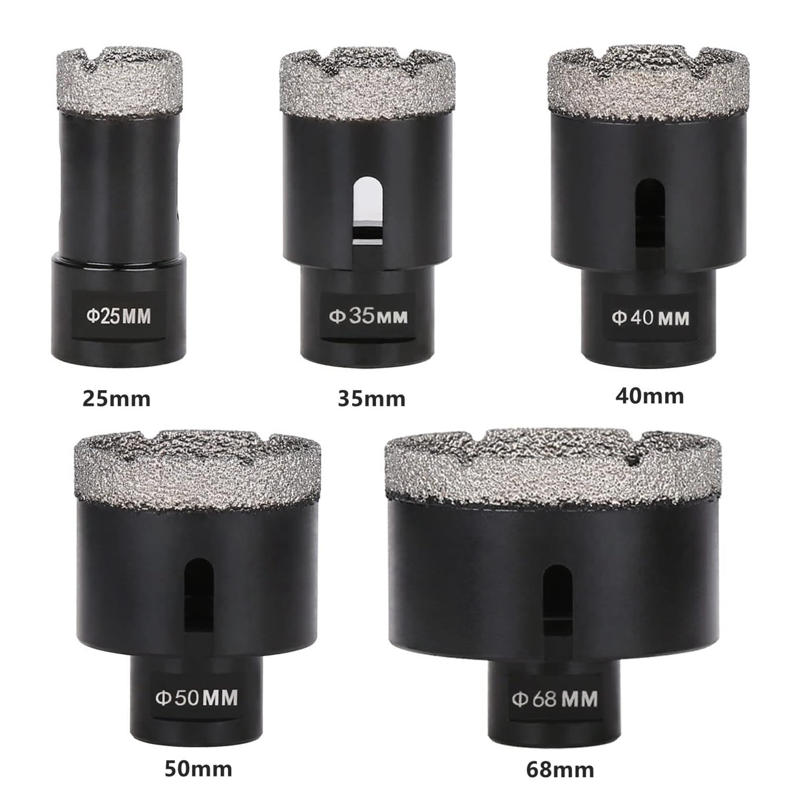 M14 otwornica diamentowa, lutowana próżniowo, 5 sztuk, 25/35/40/50/68 mm, do marmuru, płytek, ceramiki, granitu itp.