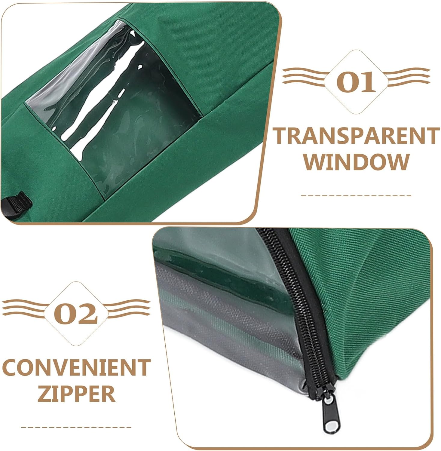 SHINEOFI Wrapping Paper Storage Bag Organizer, Long Hanging Wrap Holder with Multiple Pockets, Foldable Portable Packing Paper Storage for Home and Party Use, Green