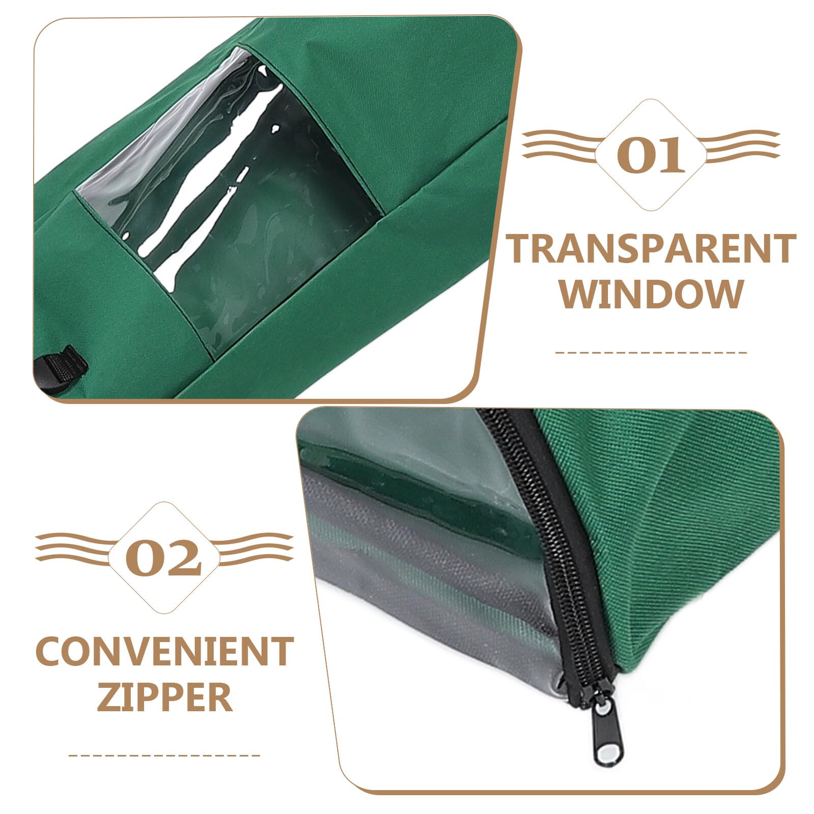 GANAZONO Faltbare Geschenkpapier Aufbewahrungstasche aus Oxford Reißfest mit Reißverschluss Multifunktionaler Organizer für Geschenkpapier Bänder und Partyzubehör Grün
