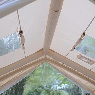 Coody | Rbm Outdoors Koala/Hub/Octopus Inflatable Tents for Camping with Stove Jack, 2/8/10 Person Luxury Canvas Blow Up Tent, 2 Room, Easy Setup Casa de Campaña, Large Inflatable House with Pump