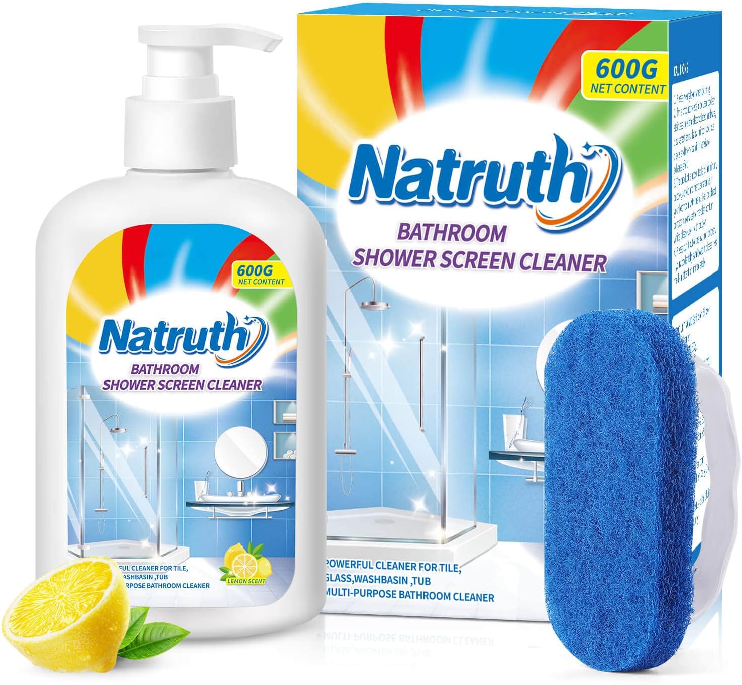 NATRUTH Bathroom Shower Screen Cleaner, 500ml/17.6oz Bathroom Glass