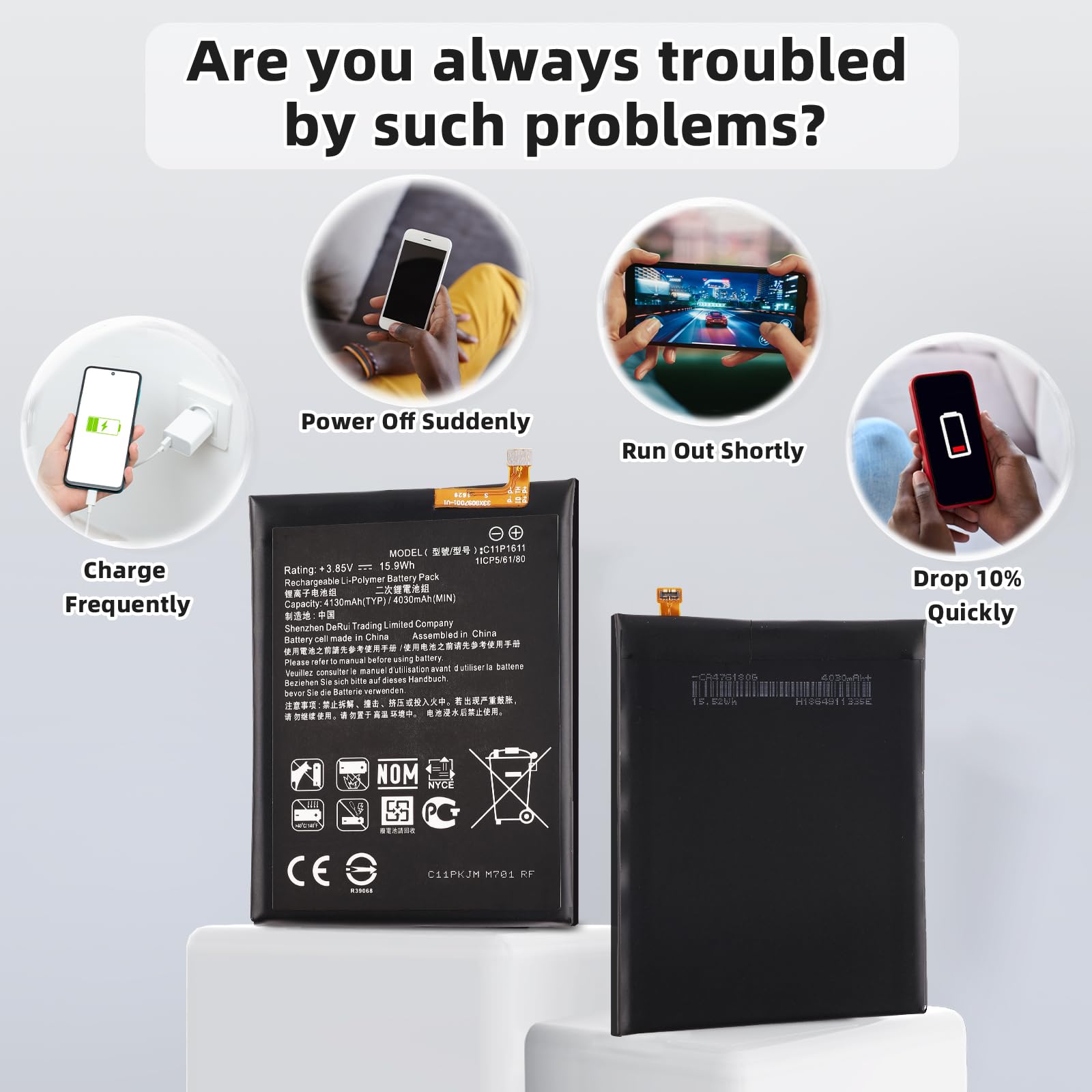 Amazon.com: Vvsialeek [New] C11P1611 Replacement Battery for ASUS