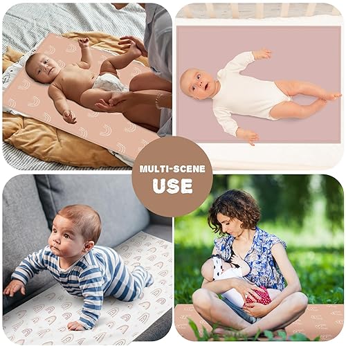 Miniatura 7 de Geelin Cambiador de pañales de poliuretano para bebé, 3 piezas, 20 x 28 pulgadas, plegable, portátil, cambiador de viaje, impermeable, cambiador