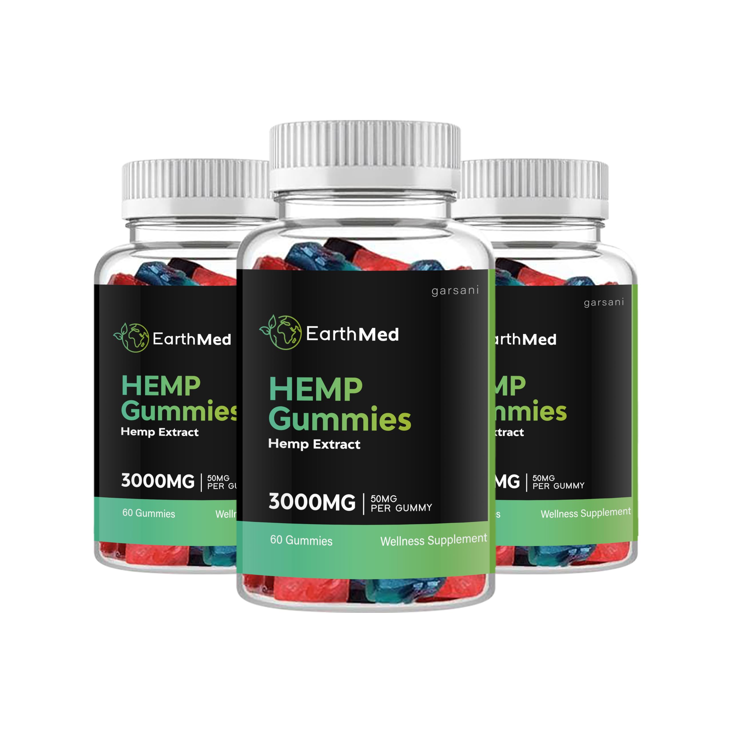 Earth Med Gummies - EarthMed Hemp Gummies (3 Pack, 180 Gummies)