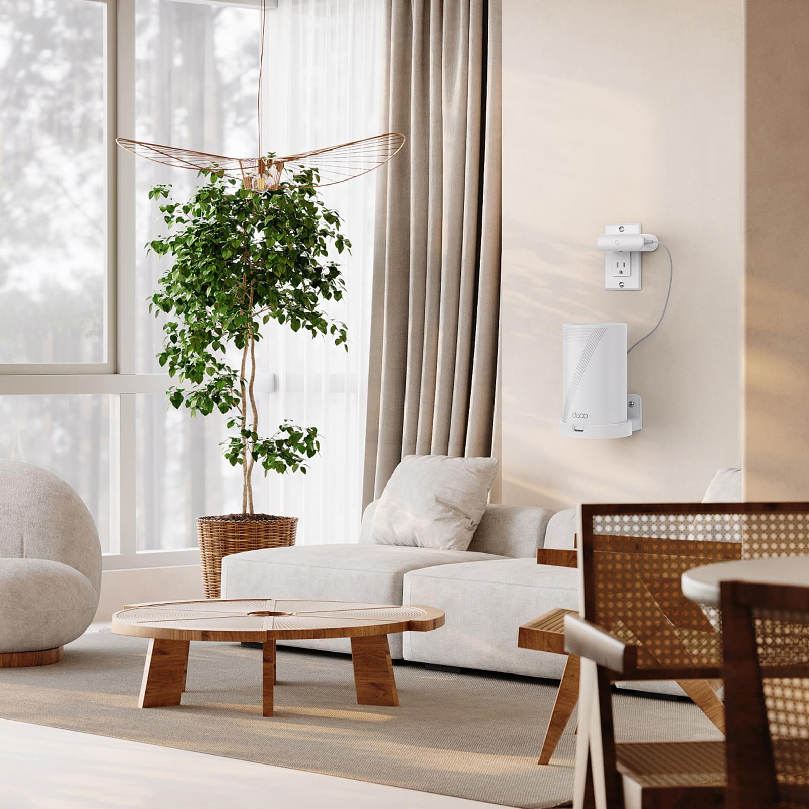 XLTTYWL Deco - Kit de Montaje en Pared WiFi 7, Deco BE63/BE65/BE67/BE10000/BE9300/BE14000 y XE75 Pro XE75 X80 X75 Series Soporte de Montaje en Router para TP Decos 7 Tri-Band WiFi