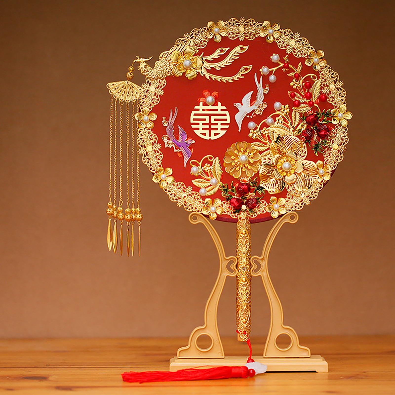 Amazon.co.jp: シルクうちわ 中国の結婚式うちわ ゲスト用 中国伝統的