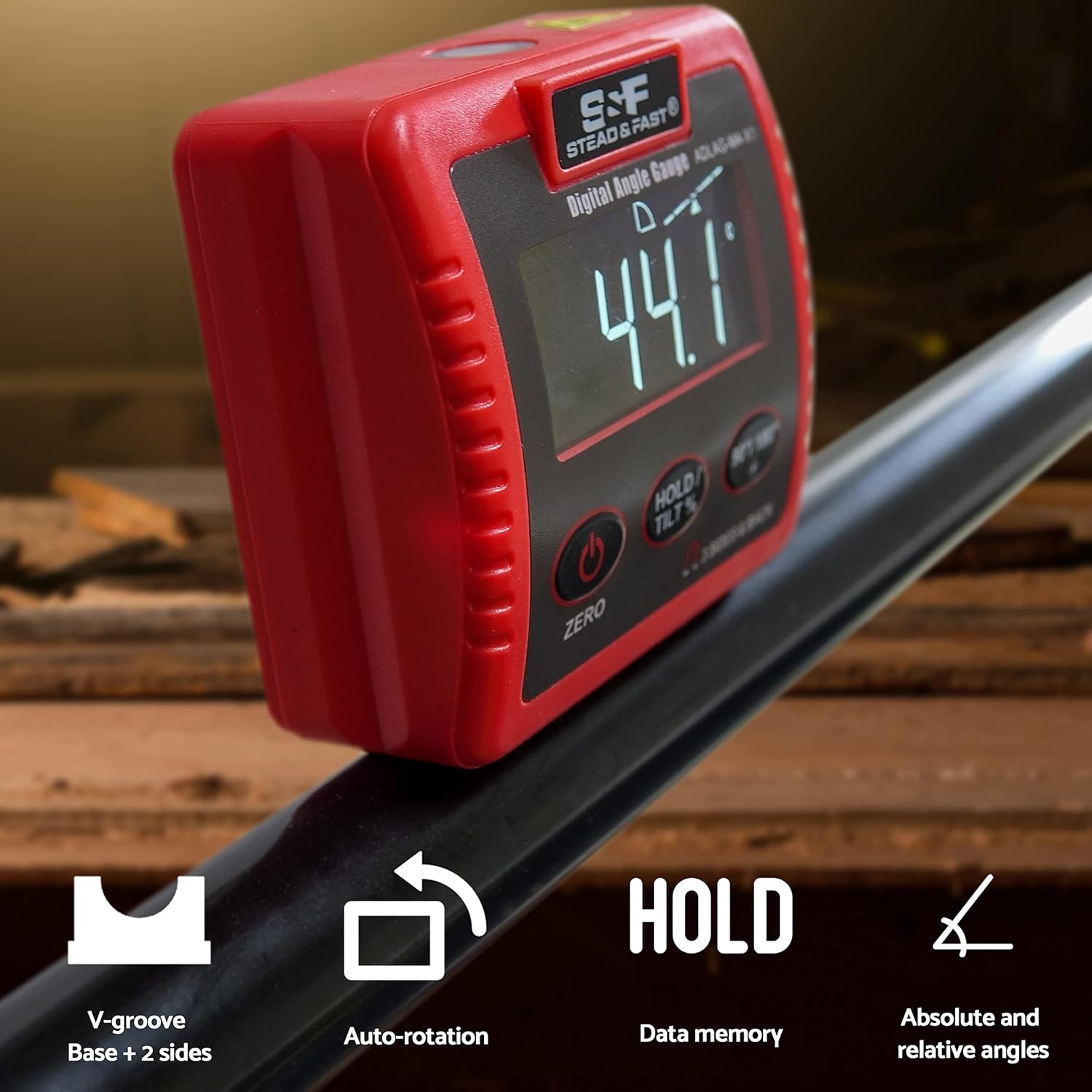 S&F STEAD & FAST Digital Angle Gauge Magnetic with Laser, 4 Magnets, Measures and Sets Angles, Angle Cube Protractor Level with Case, Angle Finder Tool for Table Saw, Woodworking : Industrial & Scientific