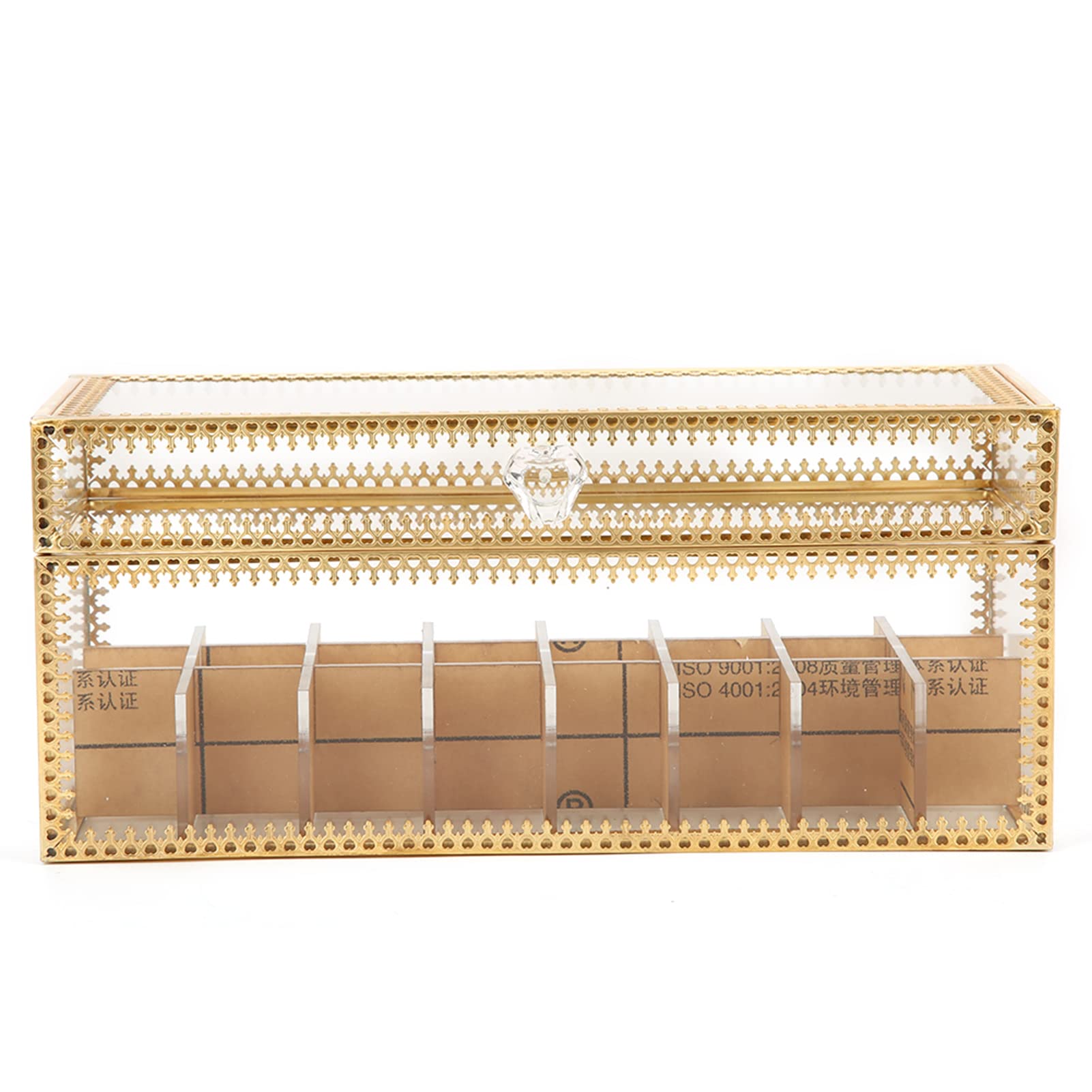 Organisateur de Maquillage en Acrylique, pour Rangement de Coiffeuse, Support de Rouge à lèvres, boîte à cosmétiques Transparente, décoration de Bureau, Cadre en cuivre