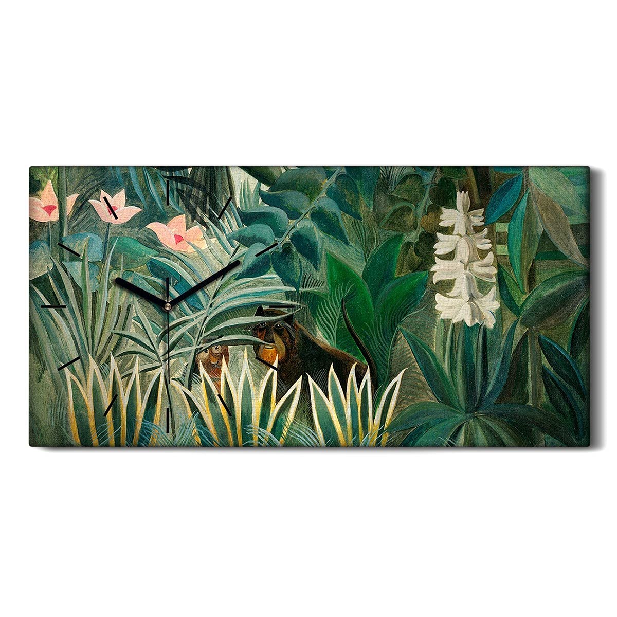 Horloge murale jungle et palmiers pour une décoration zen de salon et chambre