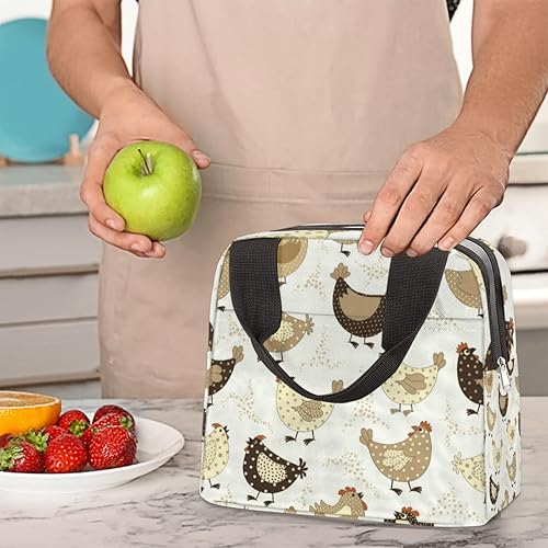 Miniatura 7 de Linda lonchera de pollo con diseño de aves retro, bolsa de almuerzo loncheras para mujer, bolsas de almuerzo para mujer, bolsas de almuerzo para el