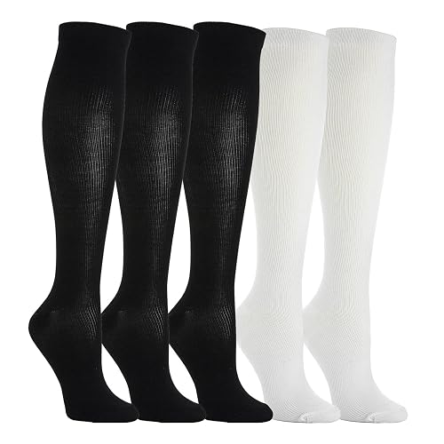 Lot de 5 Paires Chaussettes de Compression Contention pour Hommes