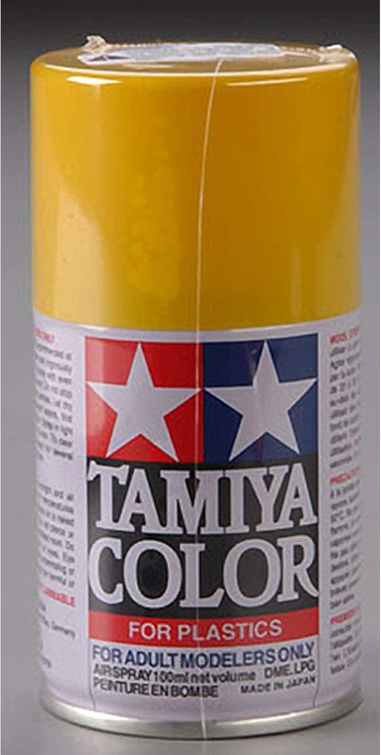 Tamiya Spray Lacquer TS-47 Chrome Yellow can with cap