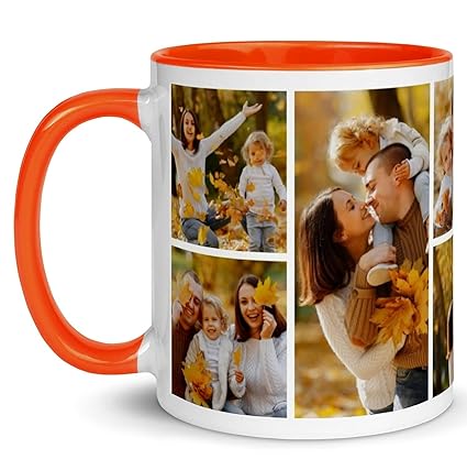 Aousome Personalized Gift Custom Photo Quote Name Wish Ceramic Mug for Birthday Gift, Anniversary Gift Etc - 330 ml (Orenge)