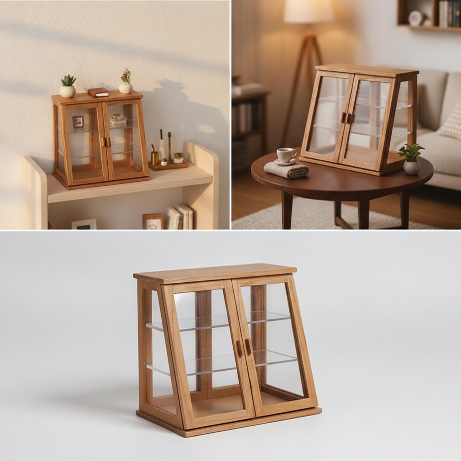 Vetrinetta in Miniatura Trasparen Mobile Portaoggetti Semplice Armadietto per Collezionisti, Appassionati di da, Stile B