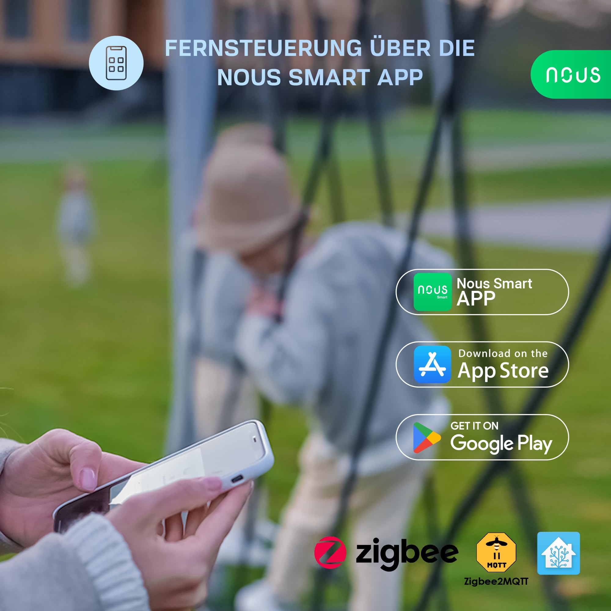 NOUS LZ3 ZigBee Wasserventil, Google Assistant, Amazon Alexa, Alexa kompatibel, NOUS Smart App, Smart Life, TUYA, Zeitschaltuhr, Wasserventil ZigBee, Bewässerungssteuerung ZigBee, MQTT, ZigBee2MQTT