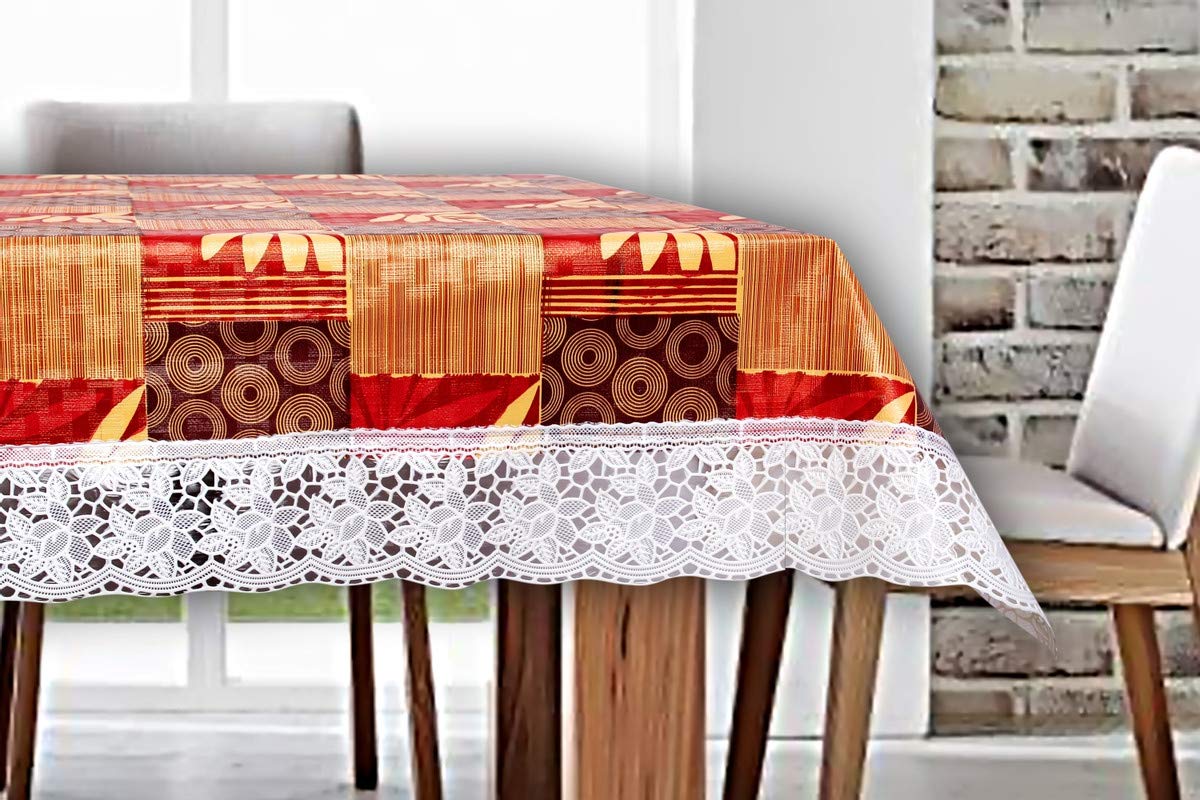 The Furnishing Tree Rectangular Shaped WxL 60x140 Inch 12 Seater Table Cover Surface Pattern Yellow, Waterproof PVC-picture-13