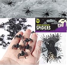 Deluxe 40 HALLOWEEN SPIDERS Party Decoration Props Prank Plastic Toy Decor Fake Table by Lizzy®