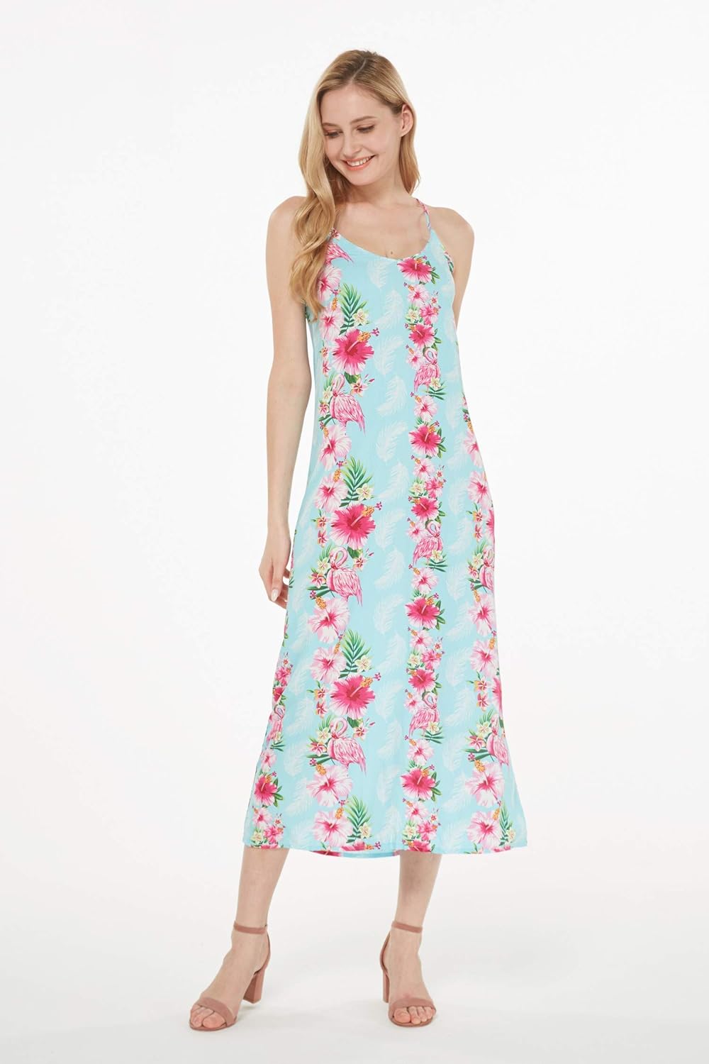 Matchable Family Hawaiian Luau Men Women Girl Boy Clothes in Pink Hibiscus Vine Turquoise - Image 6