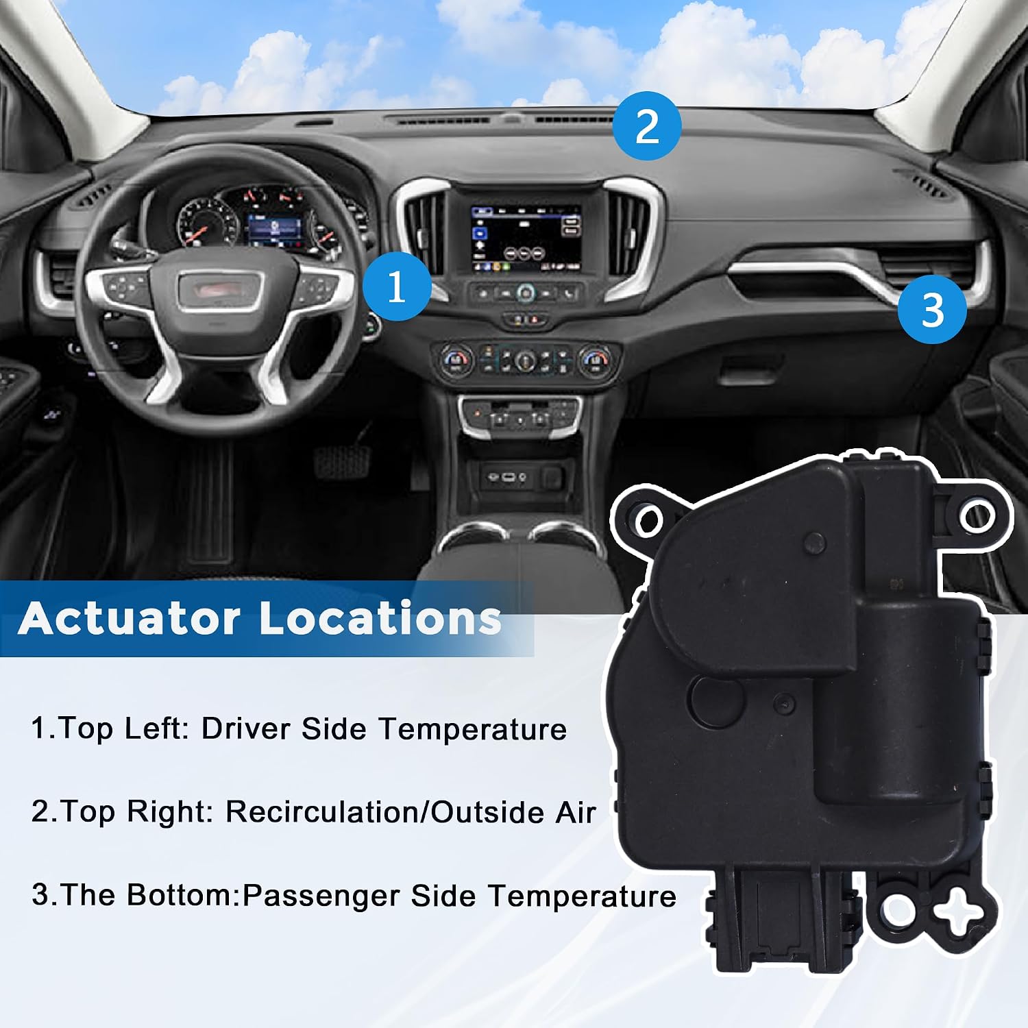 604-045 HVAC Blend Door Actuator with Gear Compatible with 2011-2013 Dodge Durango Jeep Grand Cherokee Replaces 68079488AA 68079488AB