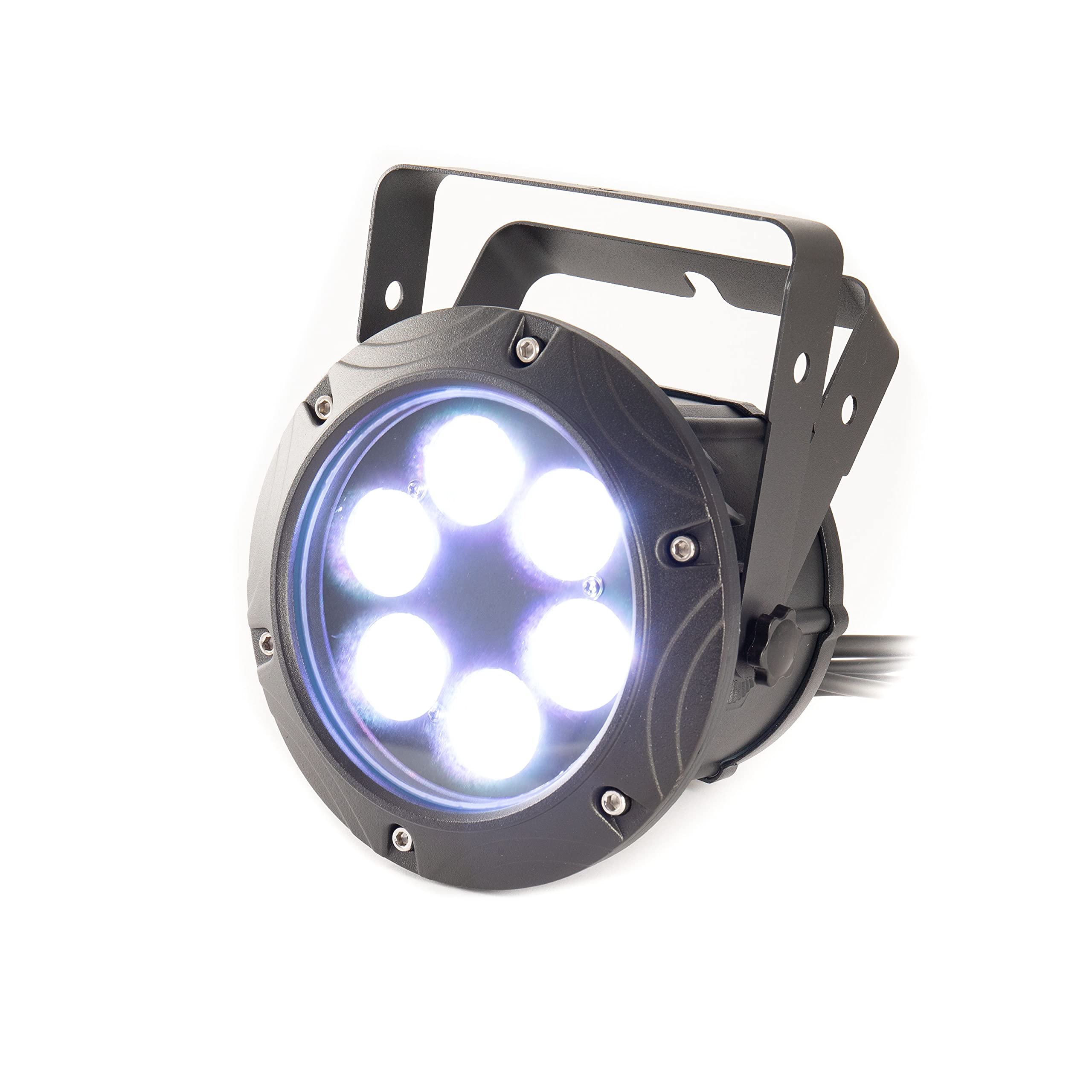 Nano Spot ARC Outdoor LED PAR Scheinwerfer - 6x 8W RGBW, IP65, DMX Steuerbar, 48W Leistung, 30° Abstrahlwinkel, Schwarz, Inklusive DMX IN und Power IN Adapter