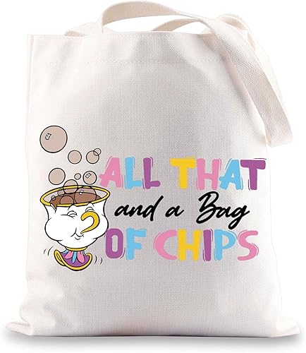 Vista 7 de BWWKTOP Bolsa de maquillaje Mrs. Potts And Chip Beauty Beast Inspired Gifts All That And A Bag of Chips Chip Merchandise, Bolsa De Chips, Bolsa
