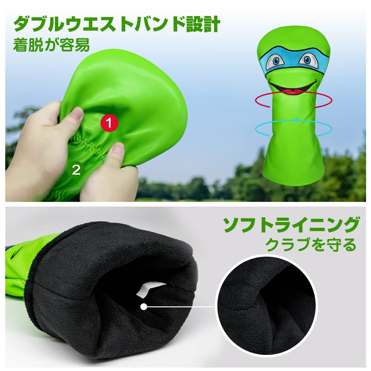 Amazon.co.jp: ゴルフヘッドカバー、おもしろ忍者ゴルフヘッドカバー