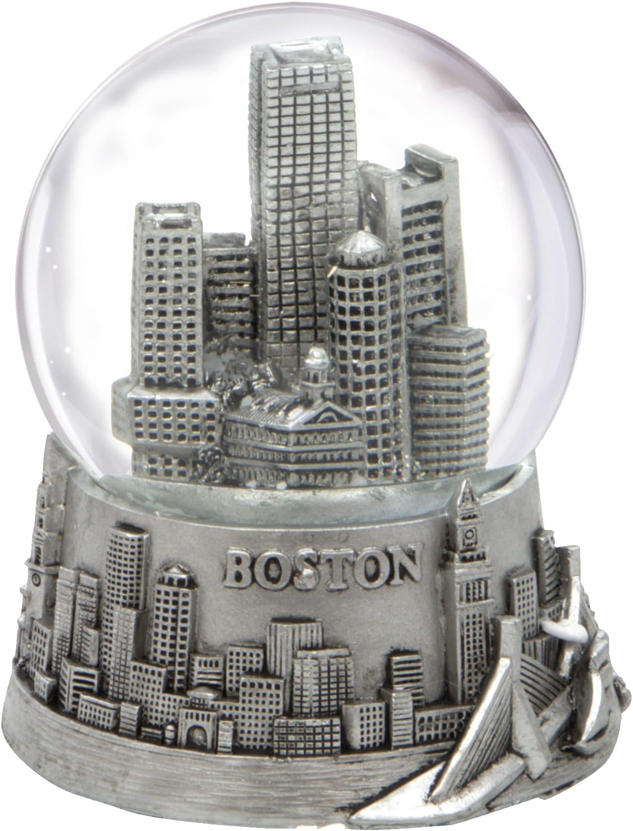 Boston Snow Globe Silver 3.5 Inch