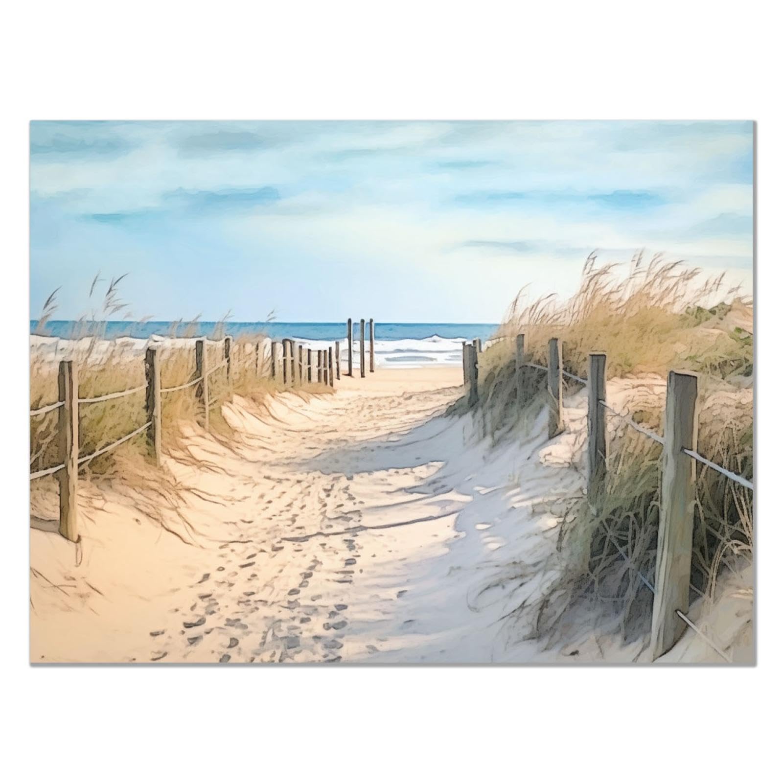 Amazon.com: JOSUE Beach Premium Canvas Wall Art Print, Sunset Sea
