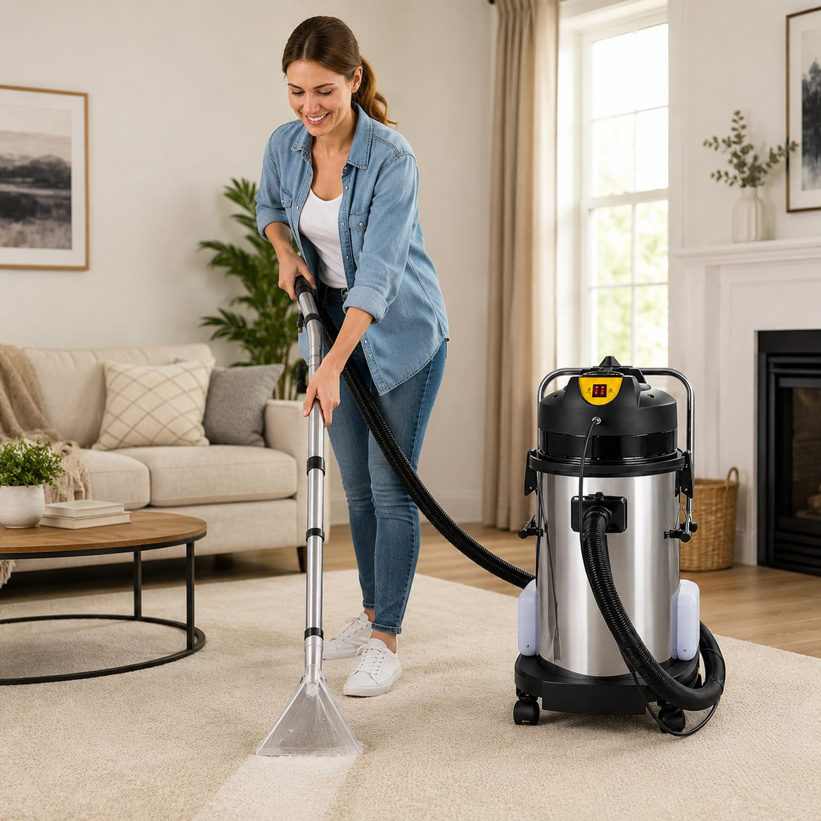 AETEREOS Commercial Carpet Extractor, 40L Wet Dry Vacuum Cleaner, Large Capacity. 40L