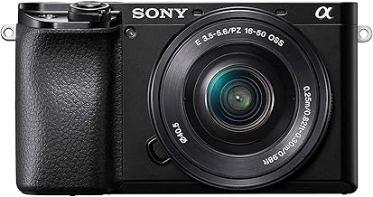 Sony Alpha 6100 APS-C Mirrorless Camera with 16-50 mm Power Zoom Lens, Fast 0.02s Auto Focus with Eye Detection for Humans and Animals, 4K Film Recordings and Tilting Display, Black