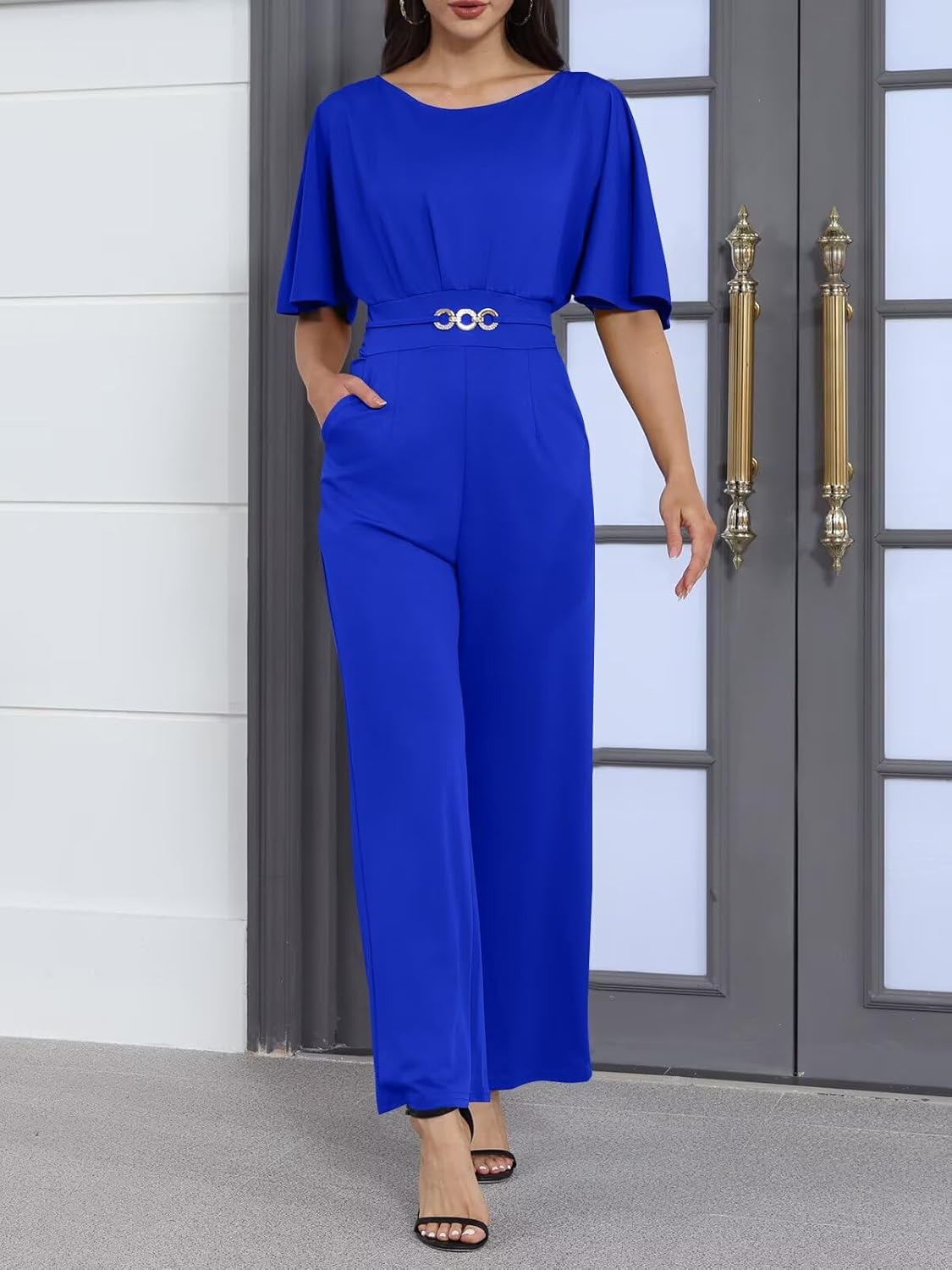 acelyn Elegant Jumpsuit for Women Dressy Sexy Plus Size Wide Leg Pant Suit One Piece Party Outfits - Image 3