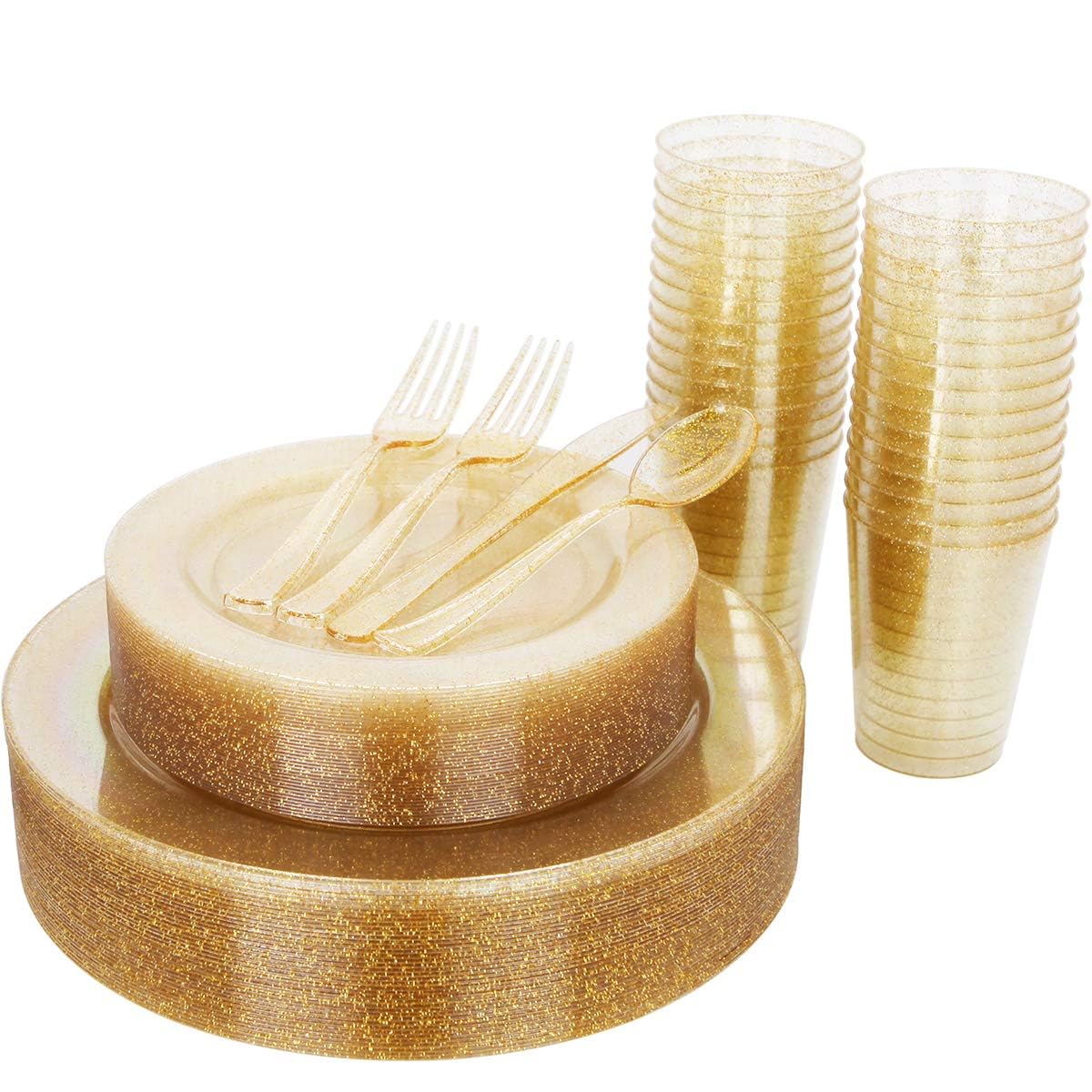 WELLIFE Silver Disposable Dinnerware Set - 600 Piece -28