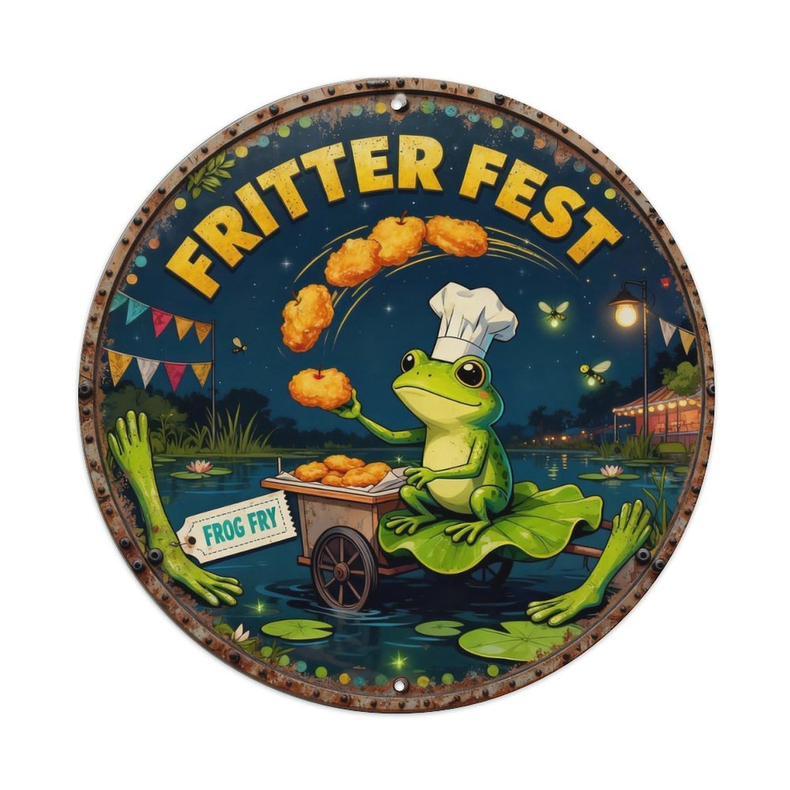 Fritter Fest Sign Metal Tin Sign Plaque
