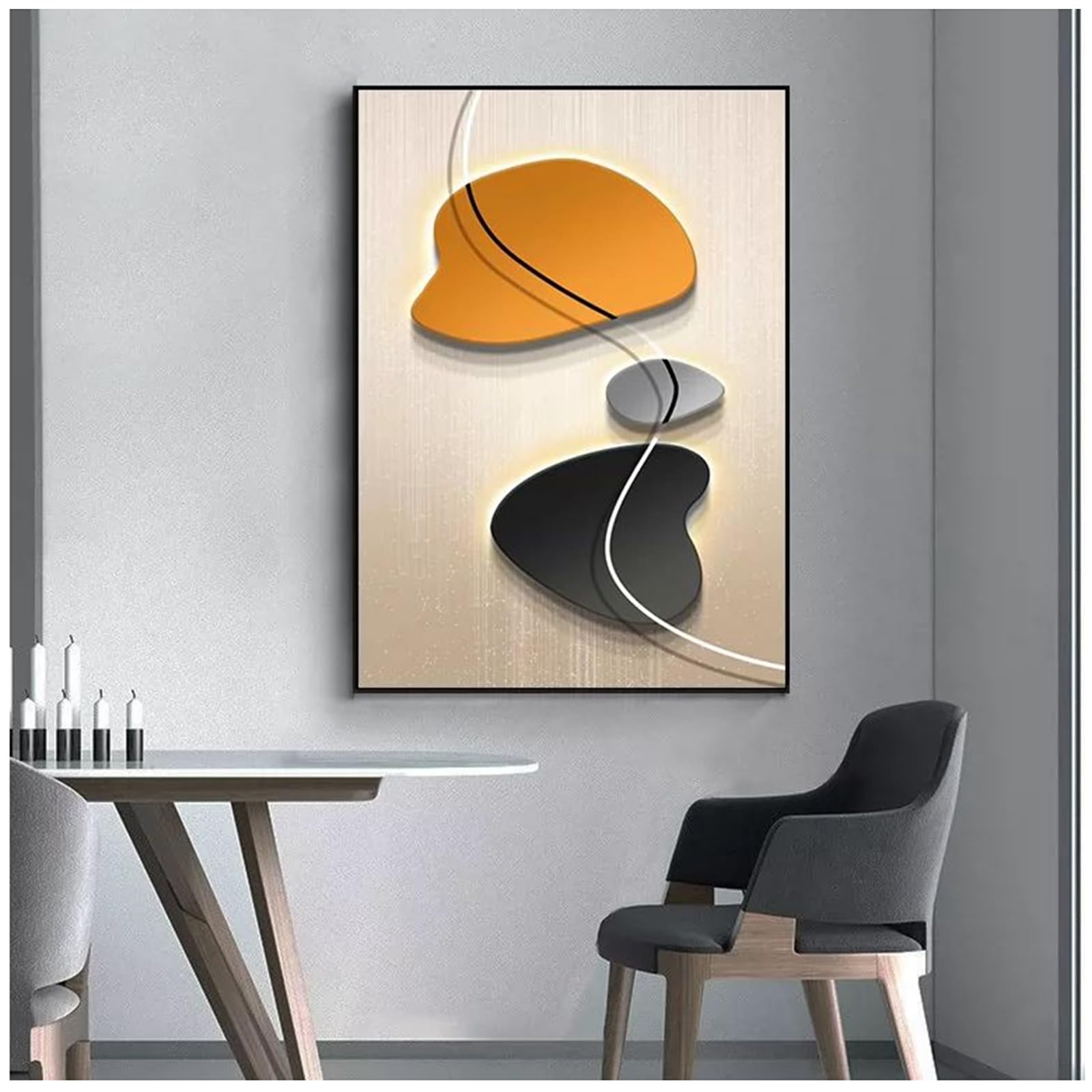 ZTGL Breaker Box Decorative Cover, Living Room Wall Decoration Painting, Distribution Box Hide Paintings, Electrical Panel Cover Decorative With PS Frame,F,50x60cm
