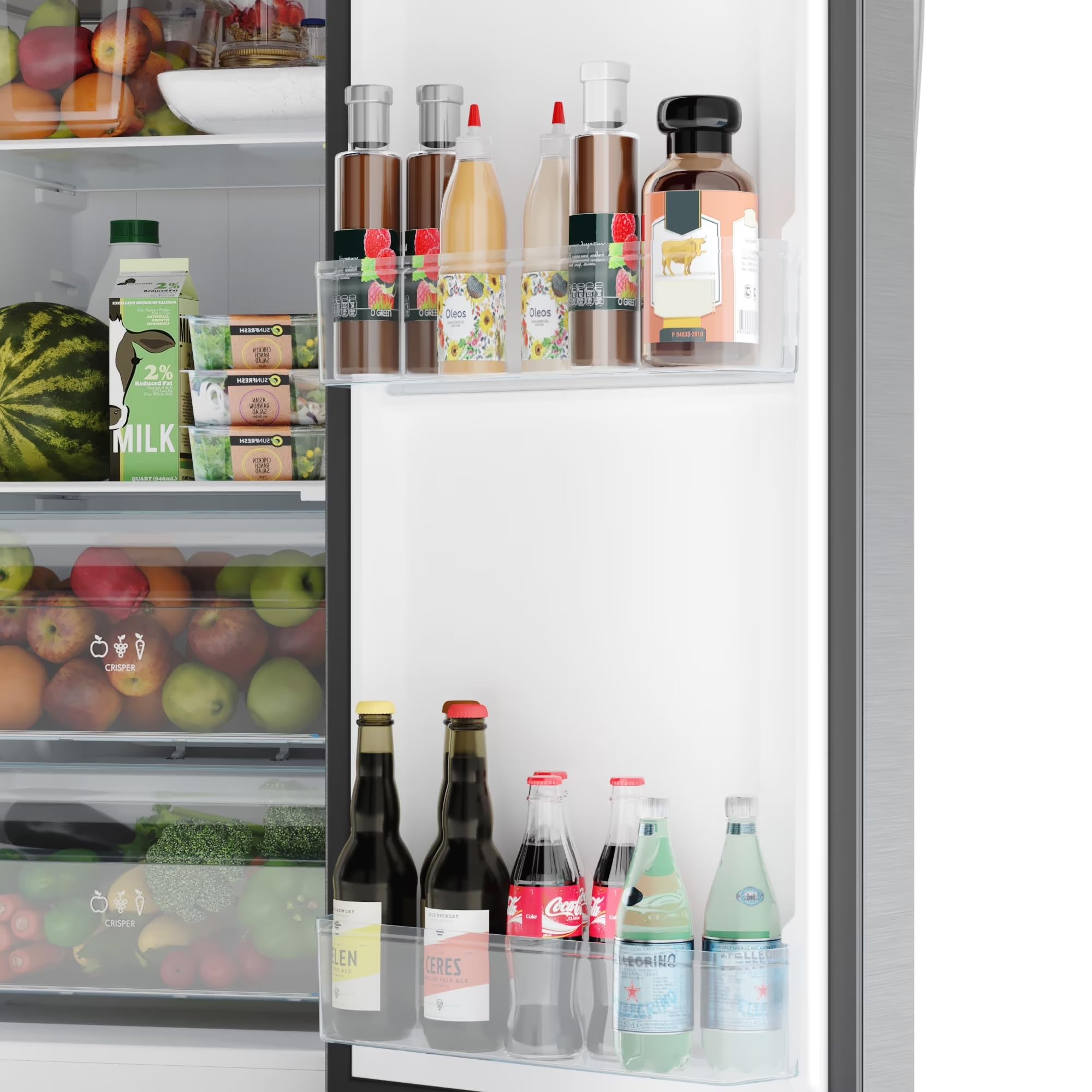 Trdtrd Full Size Refrigerator, 24 Cu.Ft. French Door Fridge, Stainless Steel, Adjustable Shelves, Energy Saving, App And Remote Control Quiet Operation With Bldc Core For Home, Trdtrd26wp001 on Fridge.com - View 3