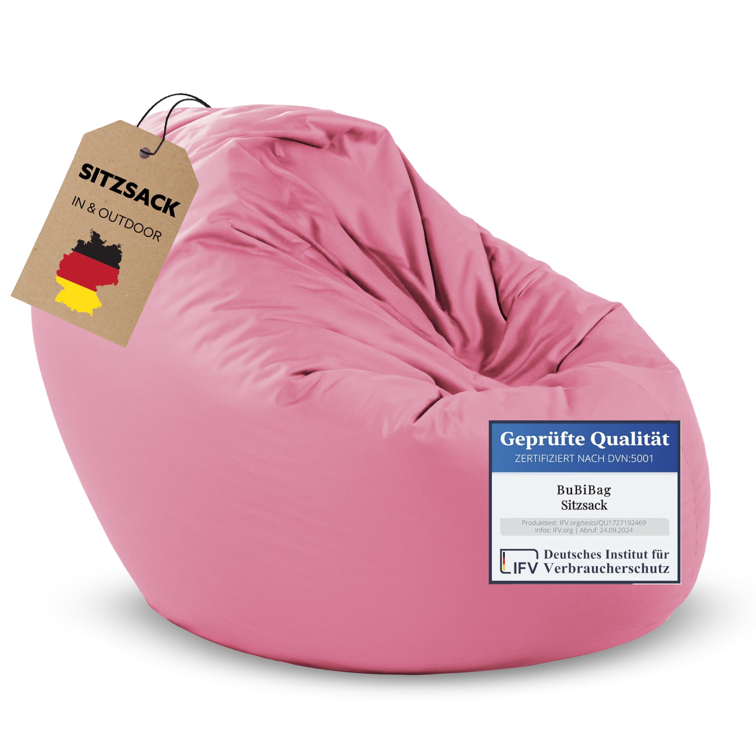 BuBiBag 2in1 - Sitzsack Sitzkissen Jogakissen für Erwachsene, Kinder und Jugendliche - Indoor & Outdoor Beanbag - Gaming Sitzsack