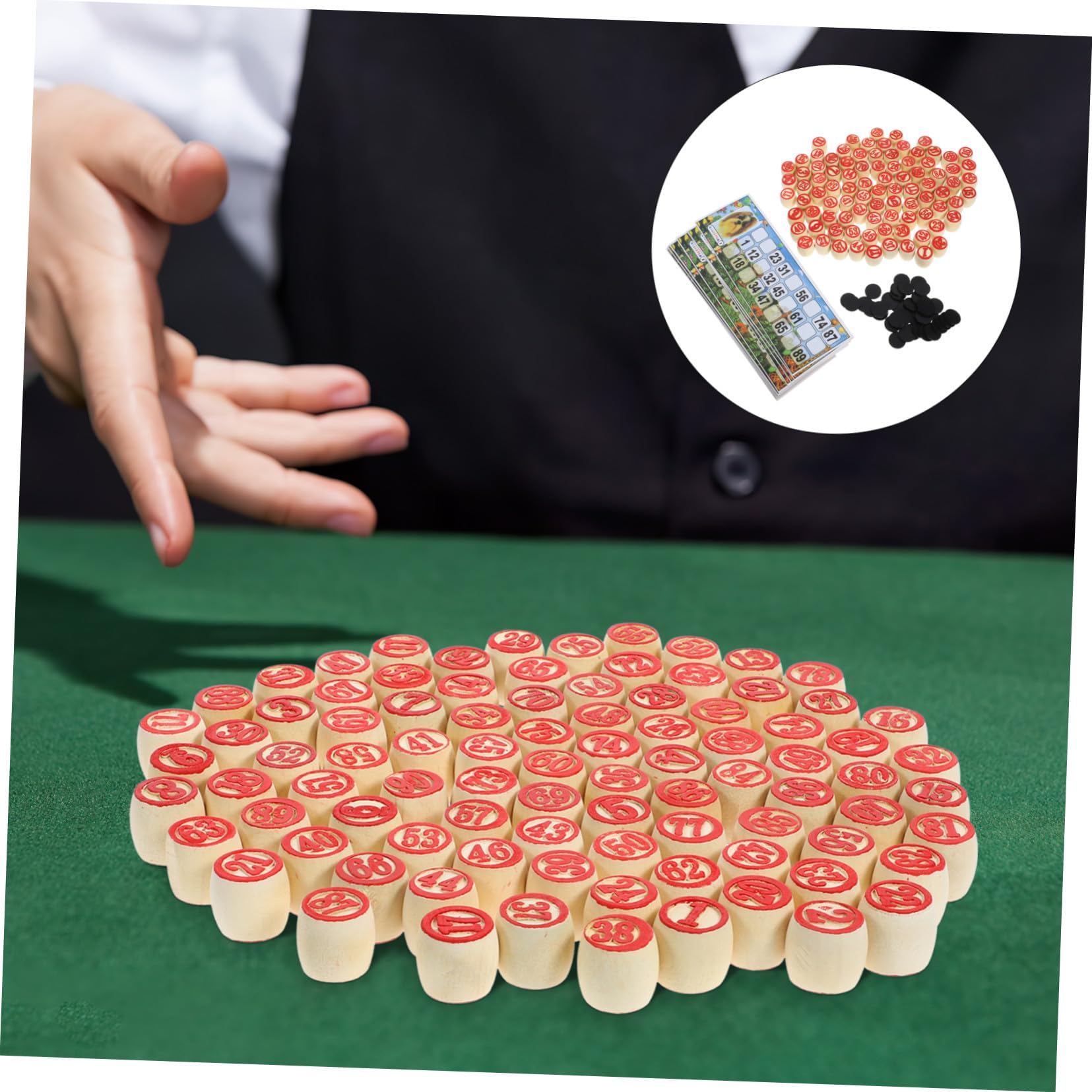 Jeu de Bingo Intéressant Ambiance Halloween en Bois pour Adultes, Loto